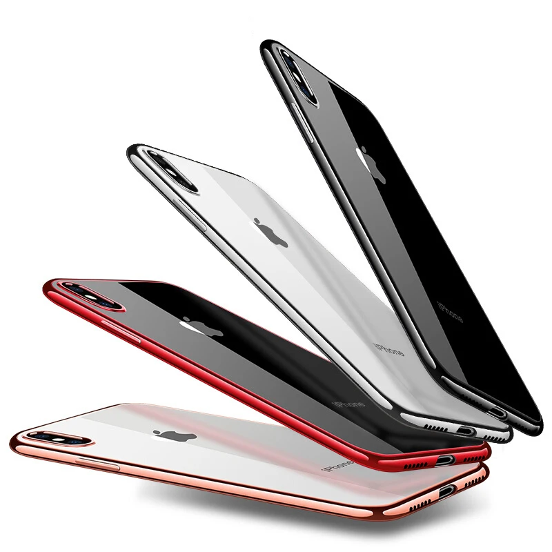 Ультратонкий чехол TOMKAS для iPhone X 7 8 прозрачный силиконовый с покрытием ТПУ