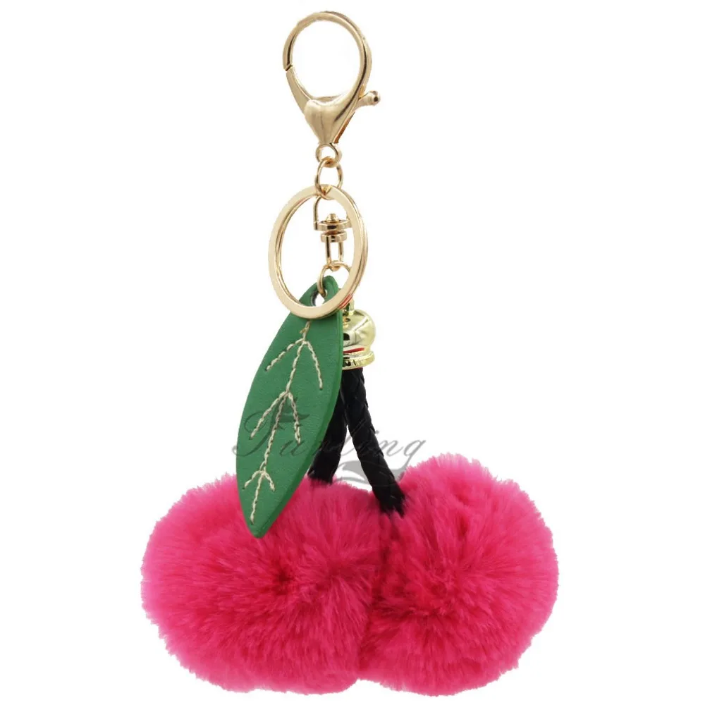 1 шт. брелок для ключей с помпонами в виде вишни|ball keychain|bag charmkey ring bag |