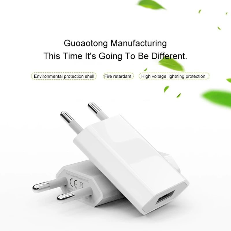1 USB EU штекер зарядное устройство стандарт 5V1A для мобильного телефона Путешествия