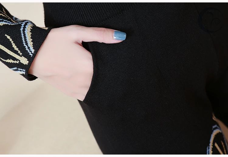 Женский трикотажный спортивный костюм ALPHALMODA джемпер с узором и брюки-карандаш 2