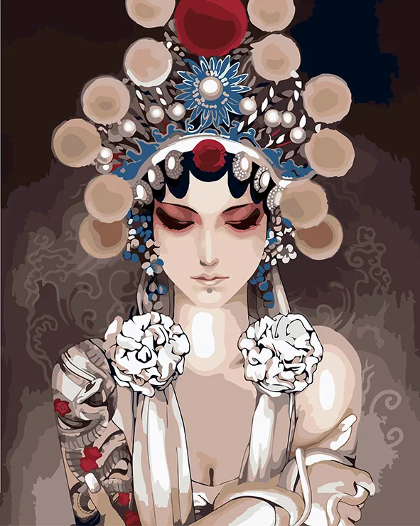 

cioioil-C567 Peking Opera Hua Dan Painting By Numbers Canvas Painitng Home Wall Art Picture Coloring By Numbers