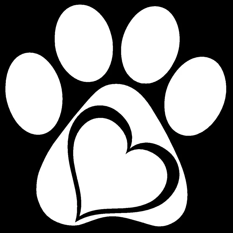 

15.9cm*15.8cm Paw Heart Fashion Car-Styling Stickers Decals Vinyl Black/Silver S3-5444