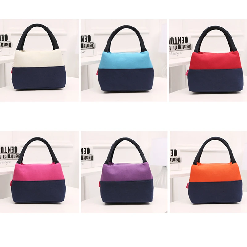 Холщовая Сумка для ланча модные портативные маленькие сумки ланч-бокса женщин