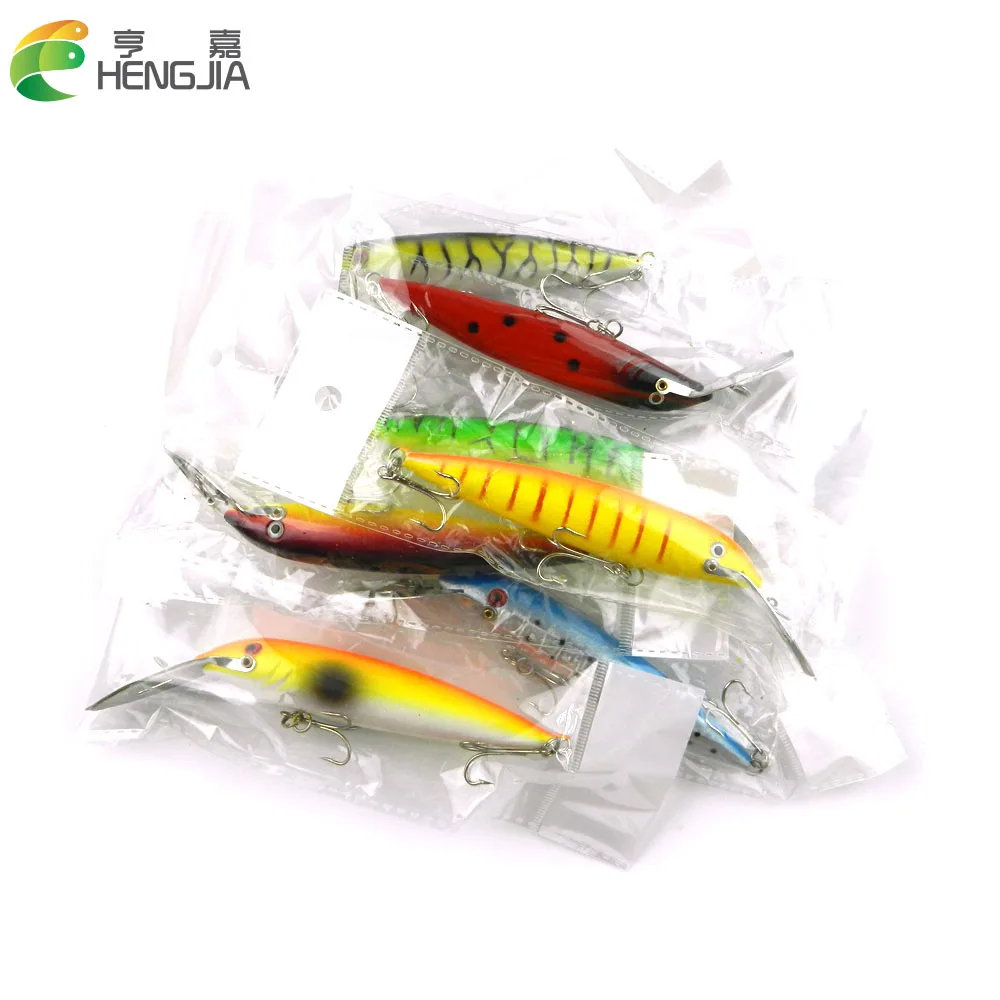 популярный 7pcs рыболовных приманок minnow (mi048) 14cm 16.2g 4 # крючки &quotтяжело приманки