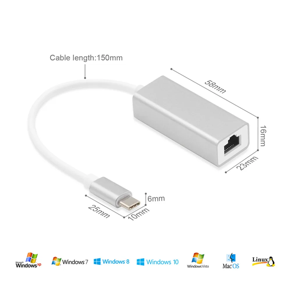 Basix usb 3 1 Type C концентратор для Ethernet Rj45 Lan адаптер порта типа Hub1000Mbps Gigabit USB3.0 сетевая