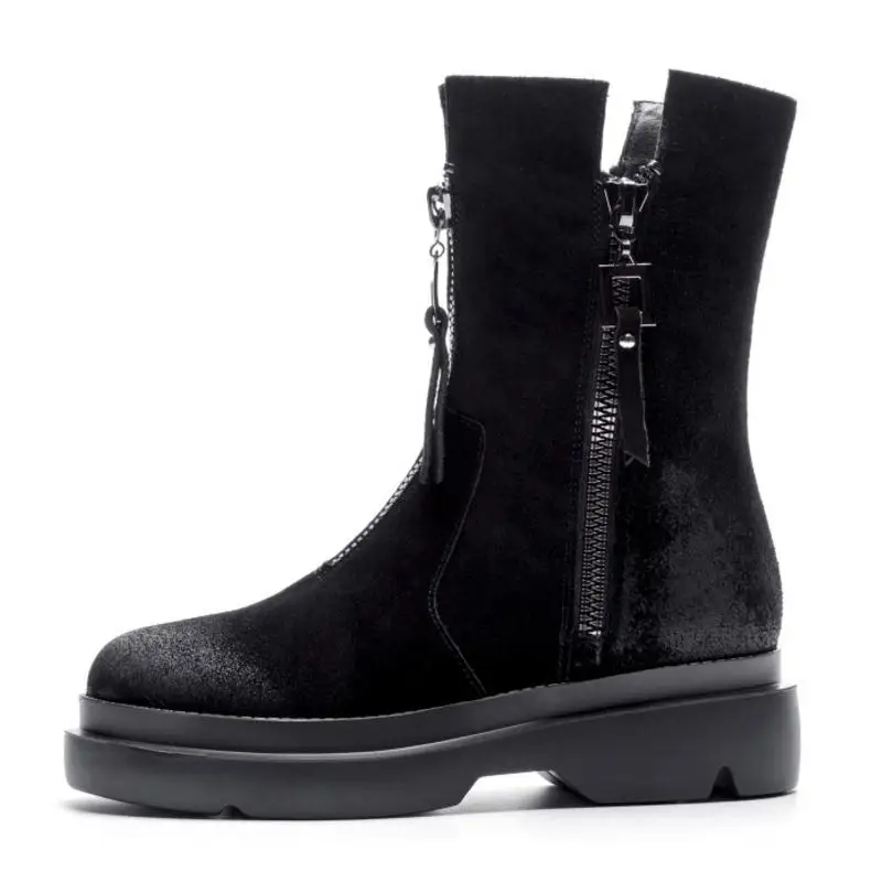 Женские ботинки CoolCept на высоком каблуке до середины икры из натуральной кожи