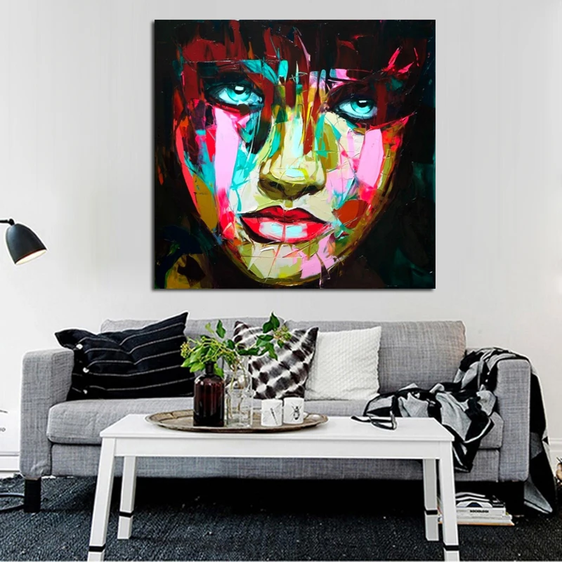 Настенная Масляная картина абстрактный портрет на холсте ручная роспись декор