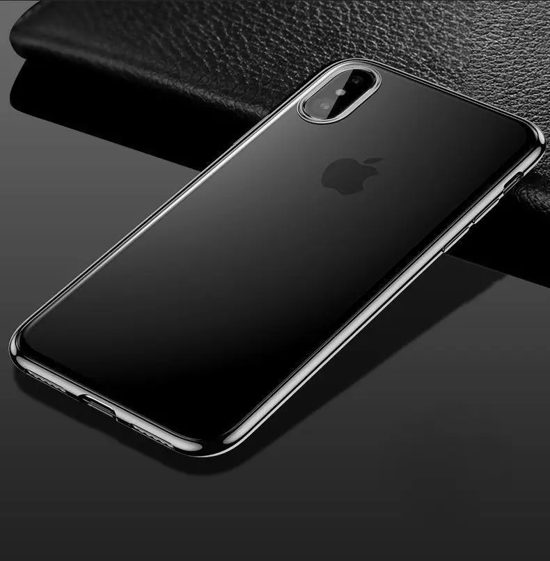 Luxury Chrome Painting Ultra Thin Clear Soft TPU Rubber Case Cover For Apple iPhone X 8 7 6 6s Plus Se | Мобильные телефоны и