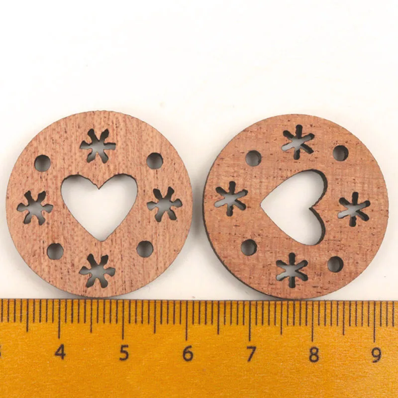Wooden Christmas Tree Snowflake Deer Heart Pattern Scrapbooking Craft Handmade Accessory Home Decoration DIY 30mm 20pcs | Дом и сад