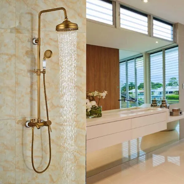 Керамический стиль Однорычажный 8 ''набор для ванной и душа кран настенный