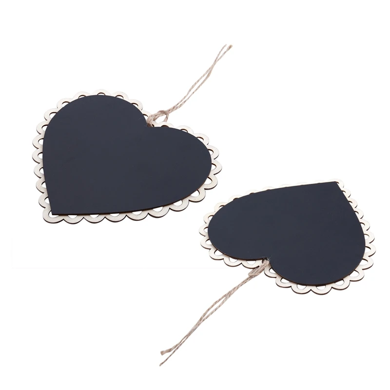 10 Pieces Mini Hanging Chalkboard Wood / Slate Black writable erasable Blackboard in Message board Woo | Канцтовары для офиса и