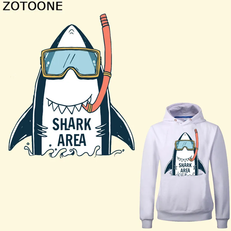 ZOTOONE Мультфильм Акула патч железо на переноске для одежды DIY Футболки платья