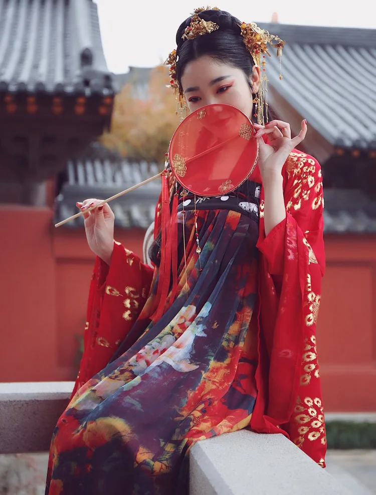 Костюм для китайских танцев красный Hanfu для женщин Традиционная сценическая одежда народное платье одежда для восточных выступлений карнавальный наряд DC2348