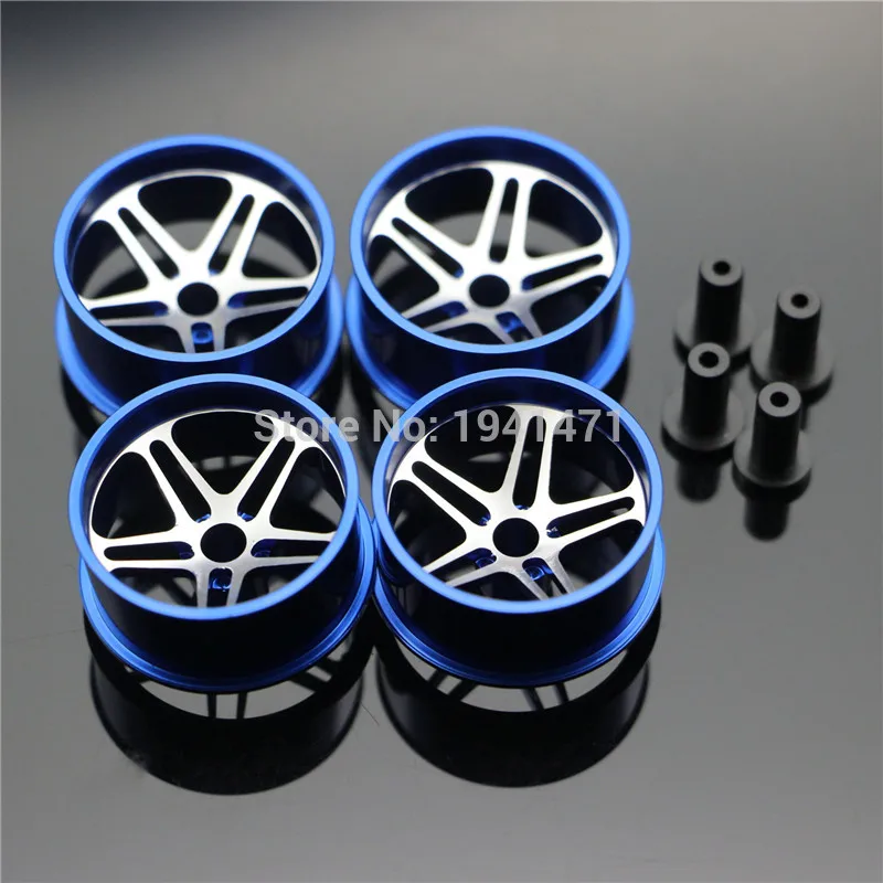 

RFDTYGR Mini 4wd Large Diameter Lightweight Wheels Custom Parts For Tamiya MINI 4WD Colored Wheel w/Aluminum DiscL008 1Set /lot