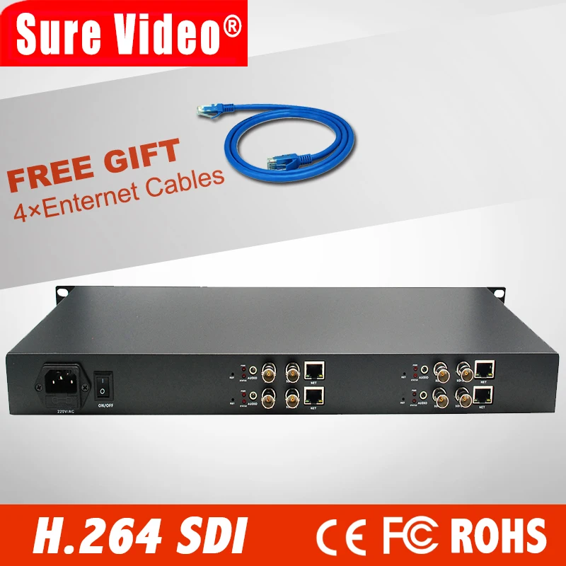 Китай поставщик 4 Каналы SD /HD /SDI к IP кодер для просмотра потокового видео