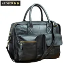 Качественная кожаная мужская модная сумка деловой портфель коммерция сумка для ноутбука документов черный мужской портфель сумка-атташе b331