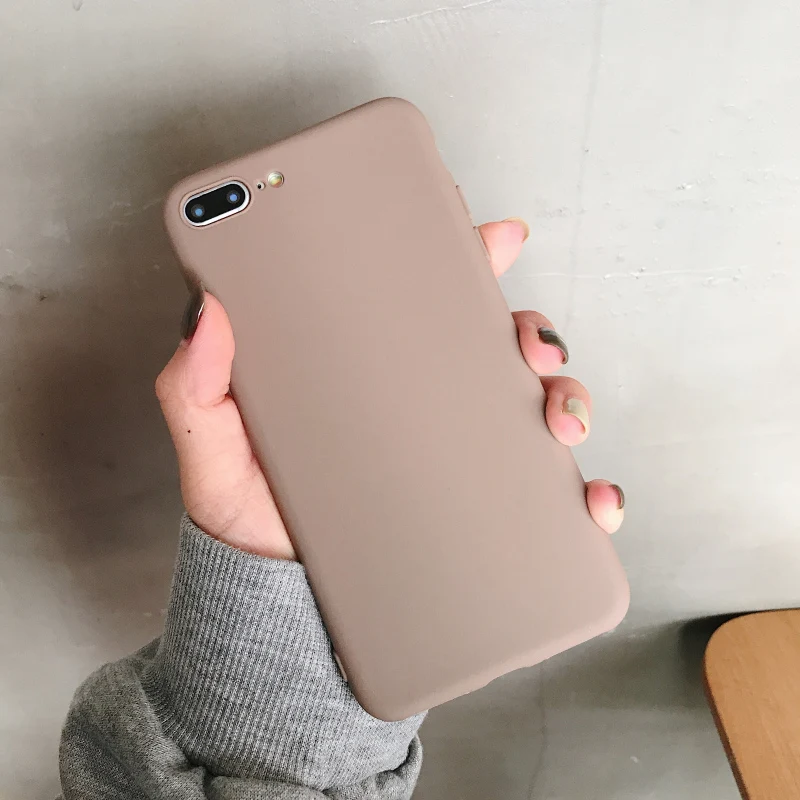 Матовый Мягкий силиконовый чехол для iPhone 5s se 6 7 8 plus Ультратонкий 11 Pro карамельного