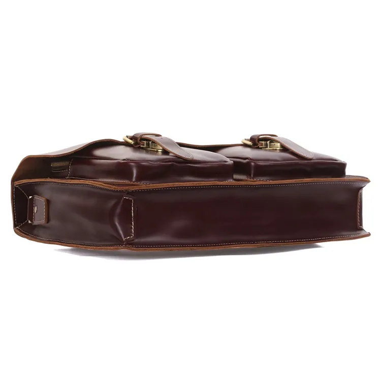 Augus высокое качество коровья кожа сумка для ноутбука модный портфель большая