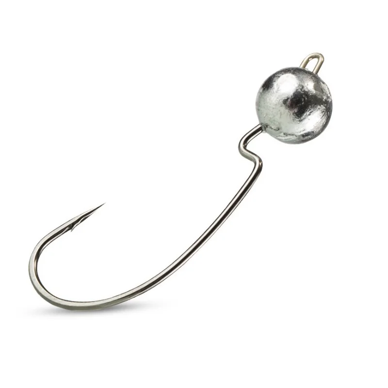

High Carbon steel hooks with lead ball for lure fishing a dozen 12 pcs