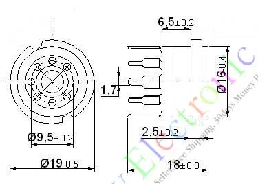 Оптом и в розницу 8 шт. золотые 7pin PCB Керамические гнезда вакуумных трубок