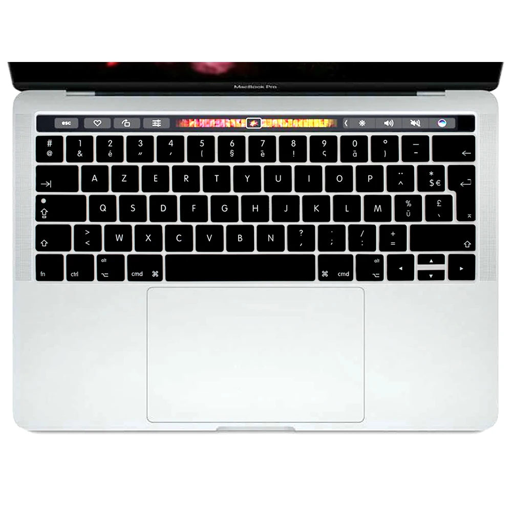 Силиконовый чехол для клавиатуры для Macbook Pro retina 13 15 Touchbar модели A1706 A1707 ЕС французский язык Azerty