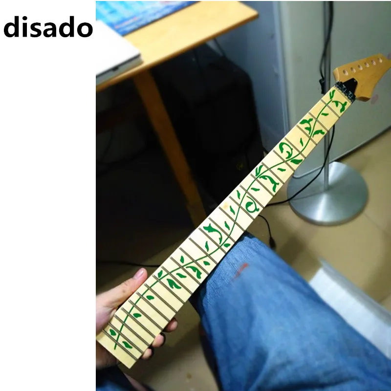 Disado 24 лада Кленовая электрическая гитара Гриф кленовый гриф инкрустация зеленый