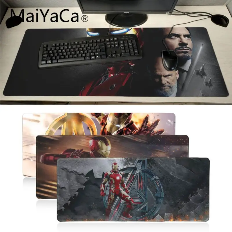 Maiyaca железные человеческие Мстители hero анти-скольжение прочный резиновая клавиатура Аниме Коврик для мыши 700x300 мм геймер большой Офисный Компьютерный стол коврик