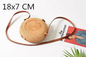 Circle 18x7cm Пляжные сумки из ротанга, новинка, летние соломенные сумки, сумочки ручной работы, женские сумки через плечо, тканые сумки в стиле бохо - Цвет: Circle 18x7cm