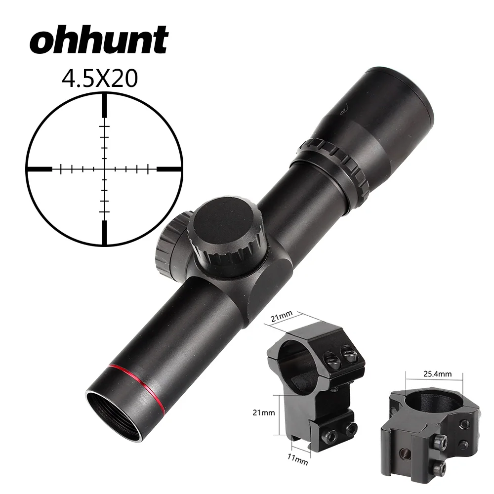 4.5x20 Dovetail Ohhunt Guardian компактная Охотничья винтовка 25,4 мм или 30 мм трубка тактическая Оптика прицел Fogproof азот герметичный - Цвет: 4.5x20 Dovetail