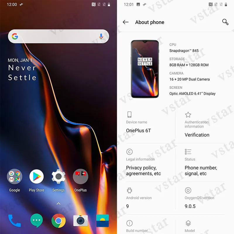 Глобальная прошивка Oneplus 6T 8 ГБ 128 Гб мобильный телефон 6 41 дюймов AMOLED экран Snapdragon 845