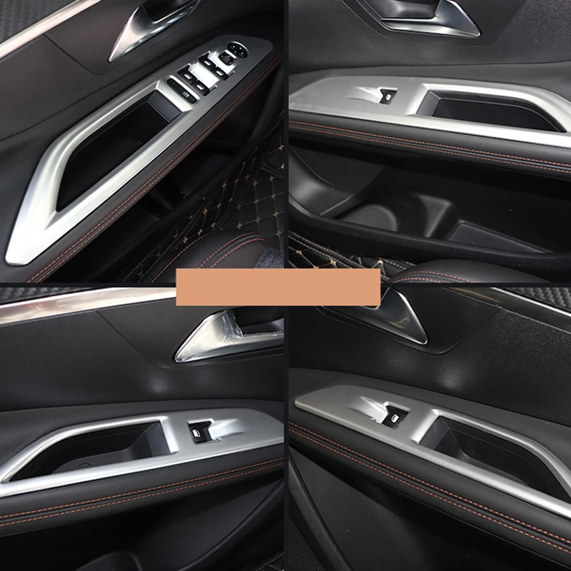 

Left Hand Drive For Peugeot 3008 3008 GT / 5008 5008 GT 2017 2018 ABS Interior Door Armrest Window Switch Button Cover Trim 4pcs