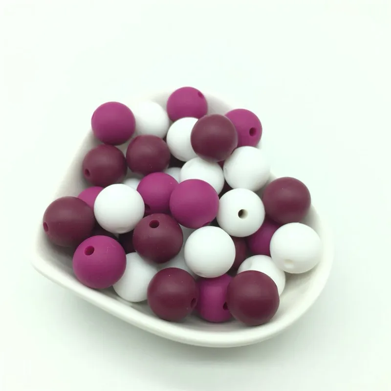 40 шт. винные французские сливы комбо 12 мм круглые Прорезыватели Beads BPA Free Baby Mordedor Perles силиконовые стоматологические для изготовления ожерелья