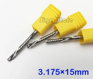 Фрезы торцевые с одной канавкой, 3,175x15 мм, 10 шт.