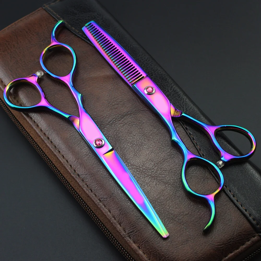 Пользовательские лого имени 6 &quotлевые ручные ножницы для резки Истончение волос