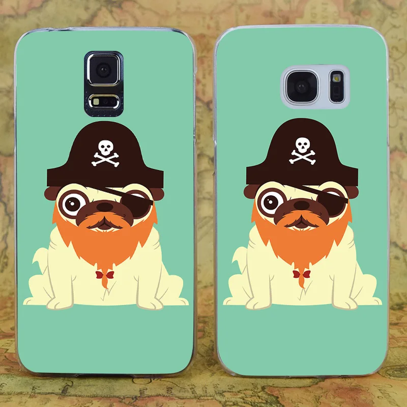 E0833 Pug In A Crew Transparent Hard PC Case Cover For Samsung Galaxy Note S 3 4 5 6 7 8 9 Mini Edge Plus |