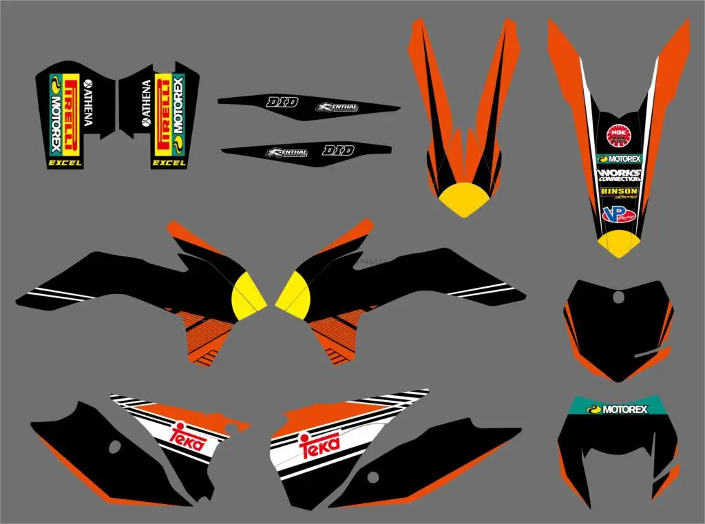 6 стилей МОТОЦИКЛ Bull команда Графика наклейки для KTM 125 200 250 300 450 500 XCW EXC XCF XCFW EXCF