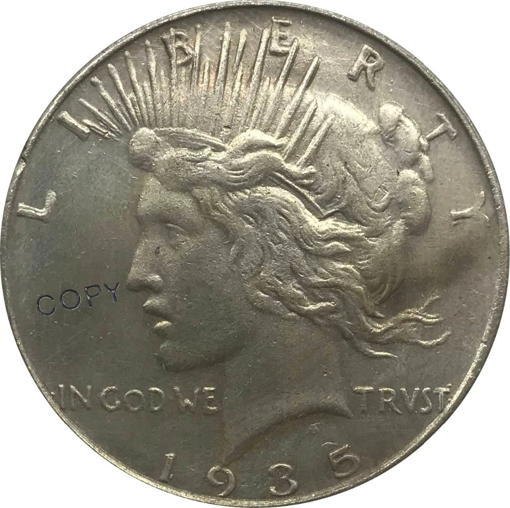 S 1935 США 1 один доллар мира свободы предметы коллекционирования из мельхиора