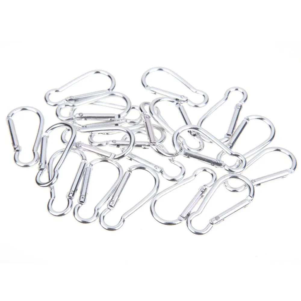 20 штук Многофункциональный пружинная защёлка карабин Алюминий крючковый Клип