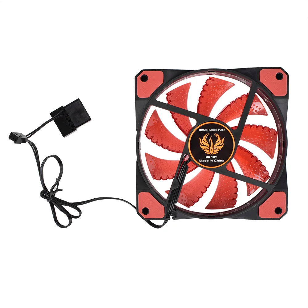 33 LEDs Red 120 мм высококачественный чехол для компьютера, ПК, бесшумный вентилятор, 33 светодиода, 12 В, резиновый тихий радиатор, охлаждение, легко устанавливается - Цвет лезвия: 33 LEDs Red
