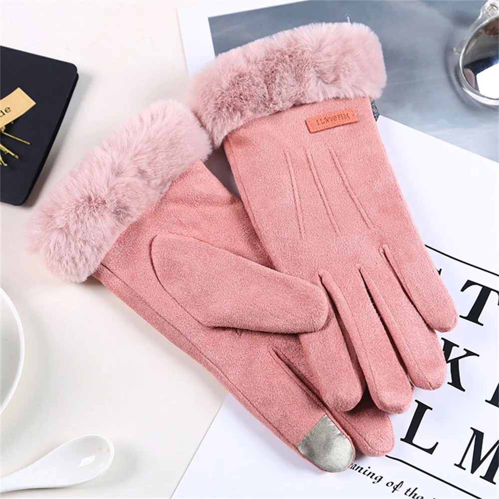 E Женские перчатки; guantes rekawiczki; сезон осень; теплые ветрозащитные теплые бархатные перчатки; удобные зимние перчатки - Цвет: E
