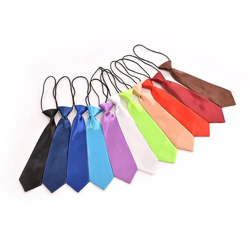 

1PC Boy Tie Kids Baby School Boy Wedding Necktie Neck Tie Elastic Solid Color Black Blue Gentleman Blaze Accessories Neck Tie