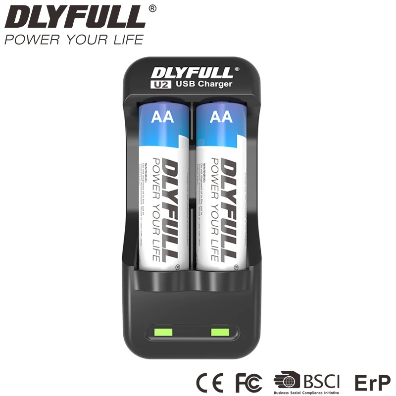 Зарядное устройство Dlyfull U2 USB с 2 слотами для аккумуляторных батарей 1 в AA AAA Ni MH