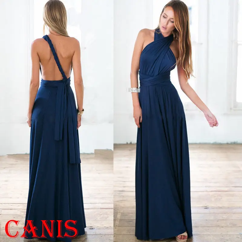 

Women Dress Convertible Multi Way Wrap Bridesmaid Formal Long Dresses Elegant
