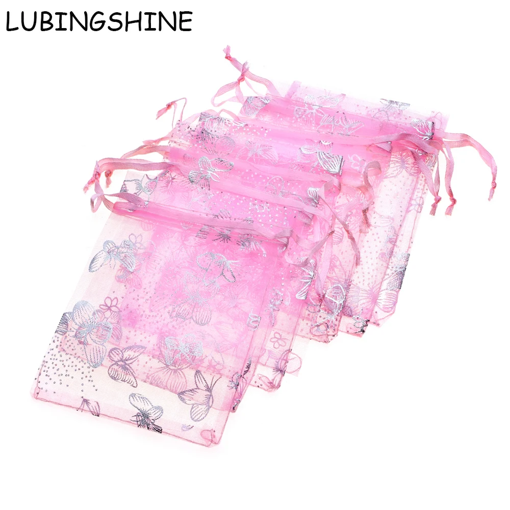 LUBINGSHINE оптовая продажа 50 шт. мешочки из органзы с изображением бабочек свадебные
