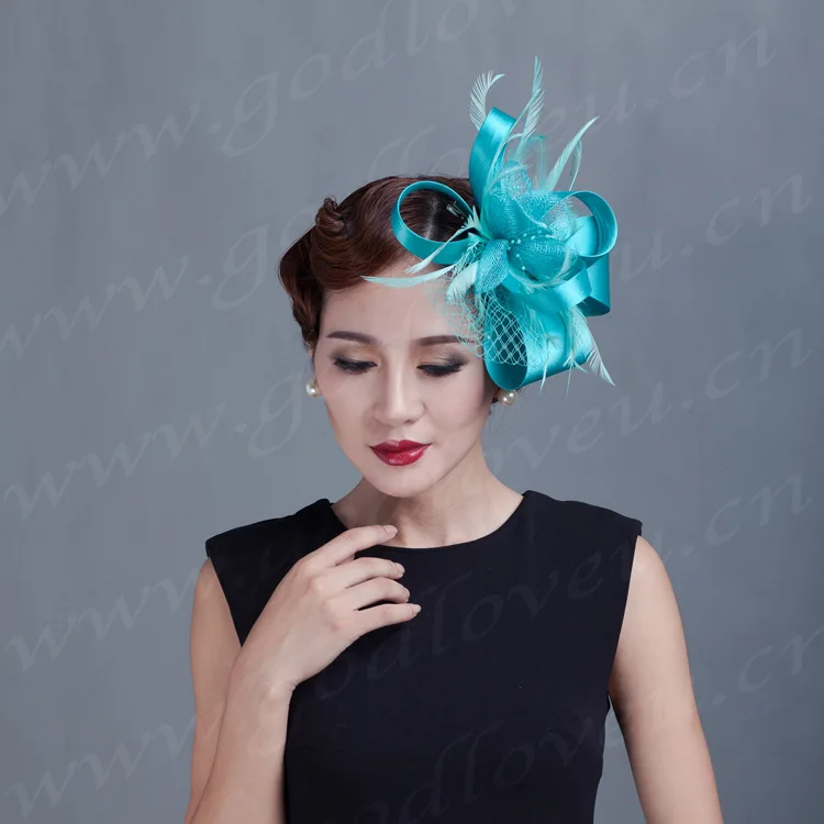 Женская шляпа с белыми перьями и цветами 5 цветов |