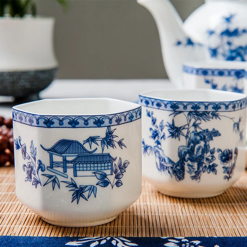 

Decorative art craft bone china, chinese painting kung fu tea set, vintage tea cups, chinese tea ceremony, porcelain tea set