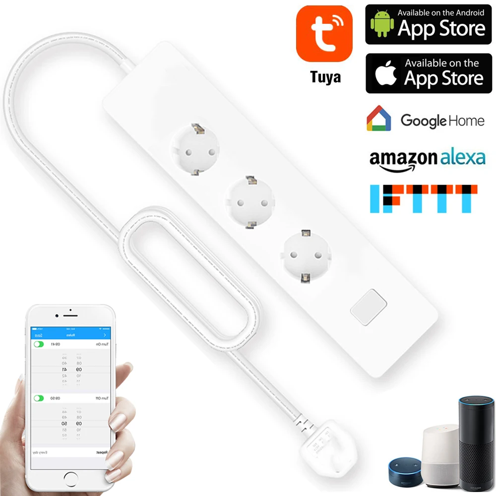 Умный удлинитель с Wi Fi 3 розетки 2 USB порта для зарядки| |