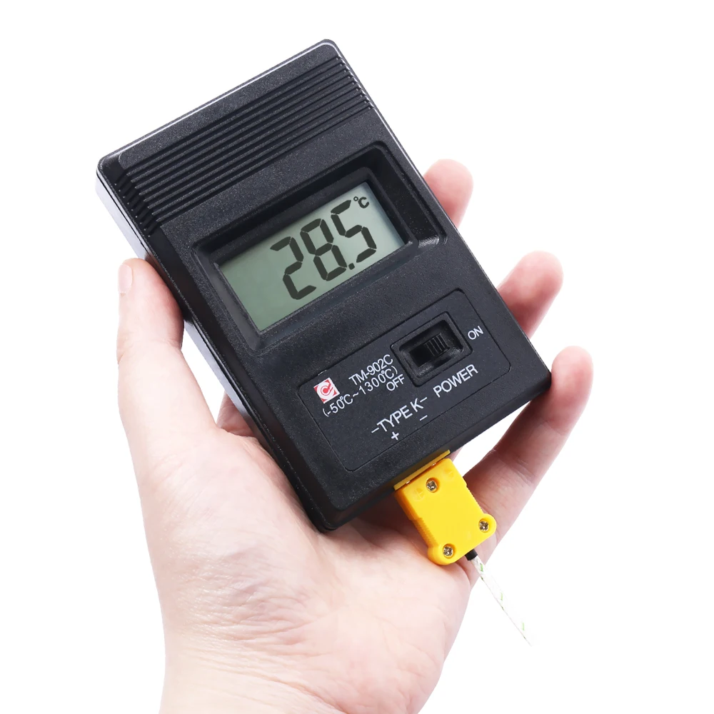 1 шт. измеритель температуры TM902C ( 50C до 1300C) цифровой датчик K типа термометр +