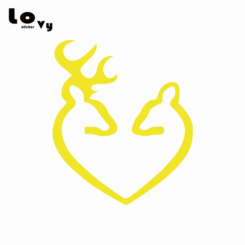 Виниловая наклейка для автомобиля Browning Deer Doe Heart Love забавная с животными