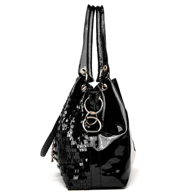 Модные кожаные женские сумки с блестками Высококачественная женская сумка на